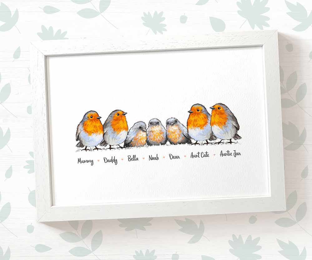 Personalized Robins Family Portrait Frame