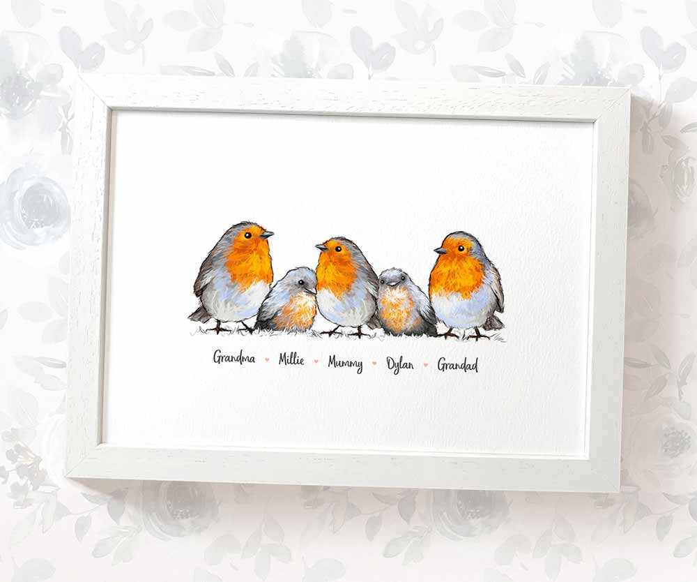 Personalized Robins Family Portrait Frame