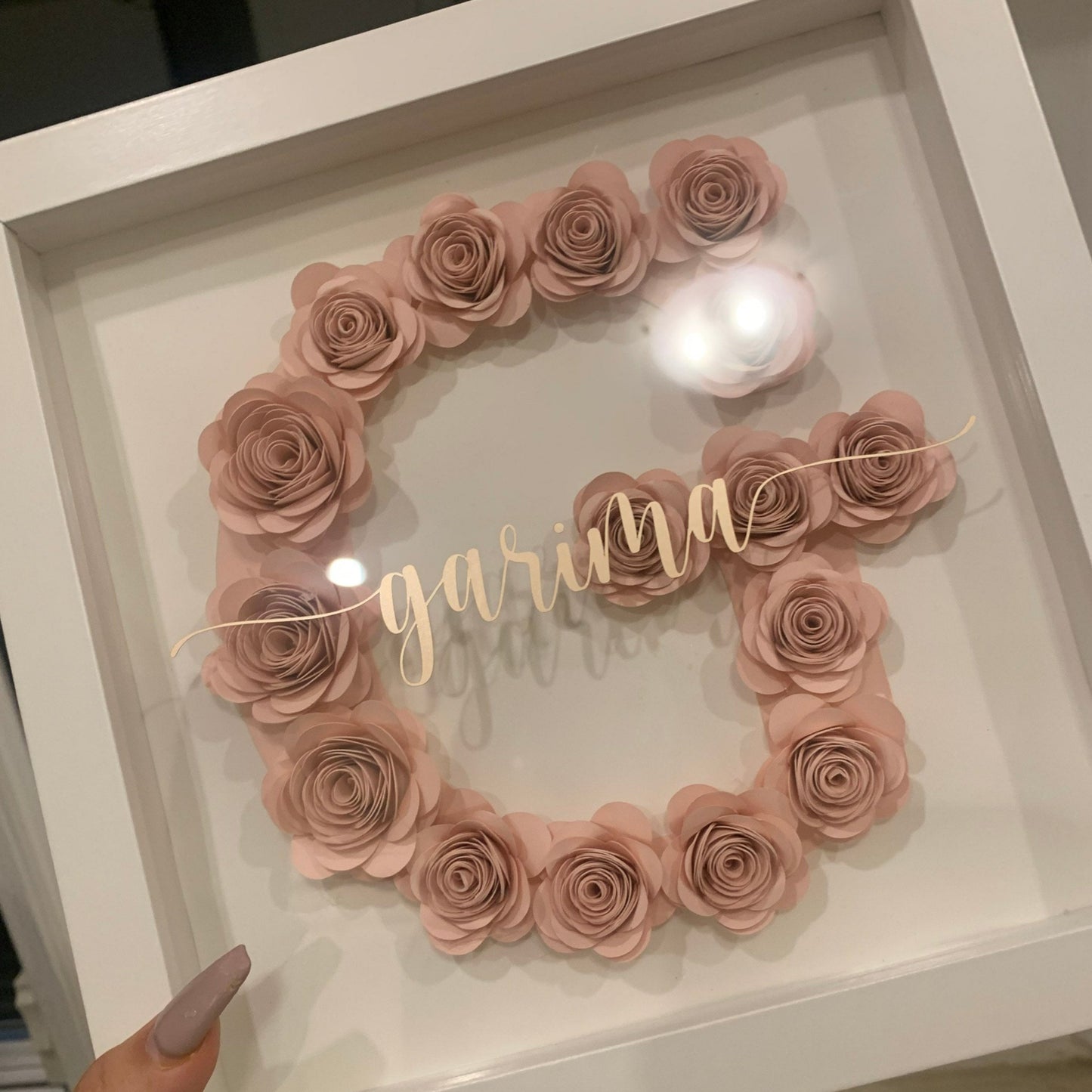 Custom Flower Shadow Box Initial