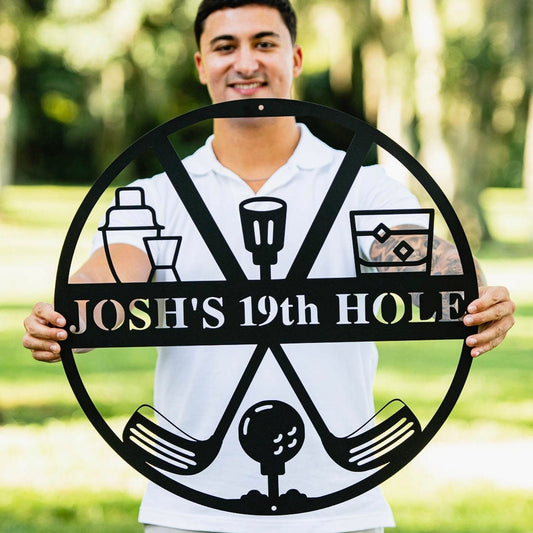 19th Hole Metal Sign Golf Gifts for Men