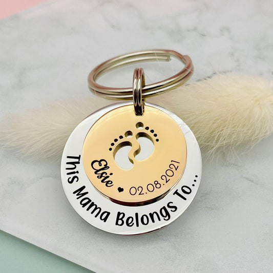 This Mum Belongs To Personalised Engraved Keyring Gift