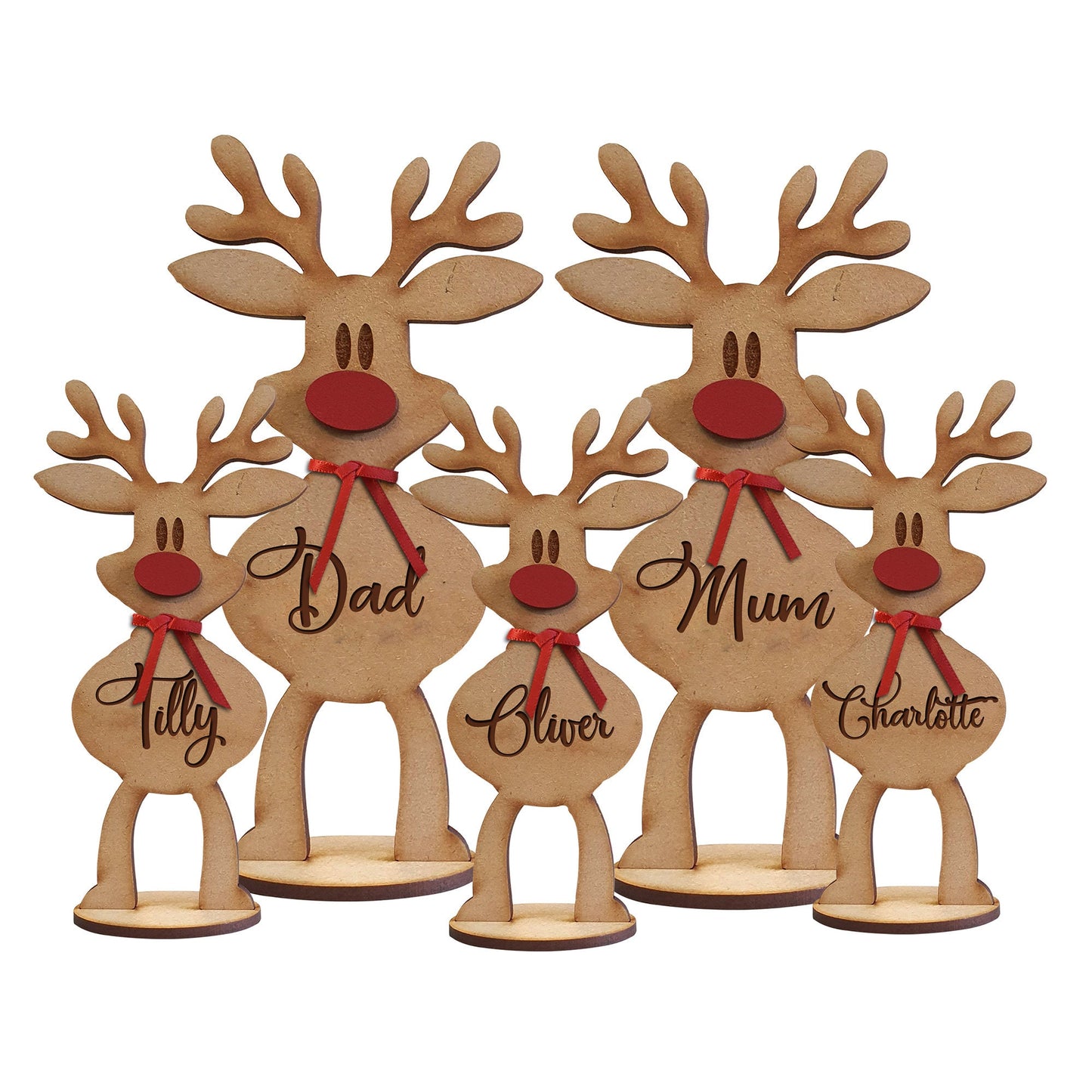 Personalized Freestanding Reindeer Family Christmas Decoration🦌