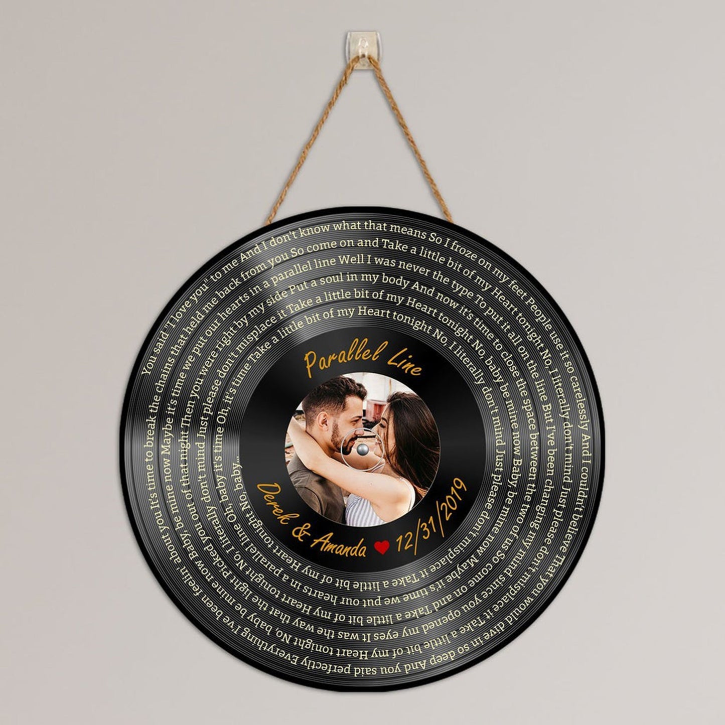 Personalized Vinyl Record Song Lyrics