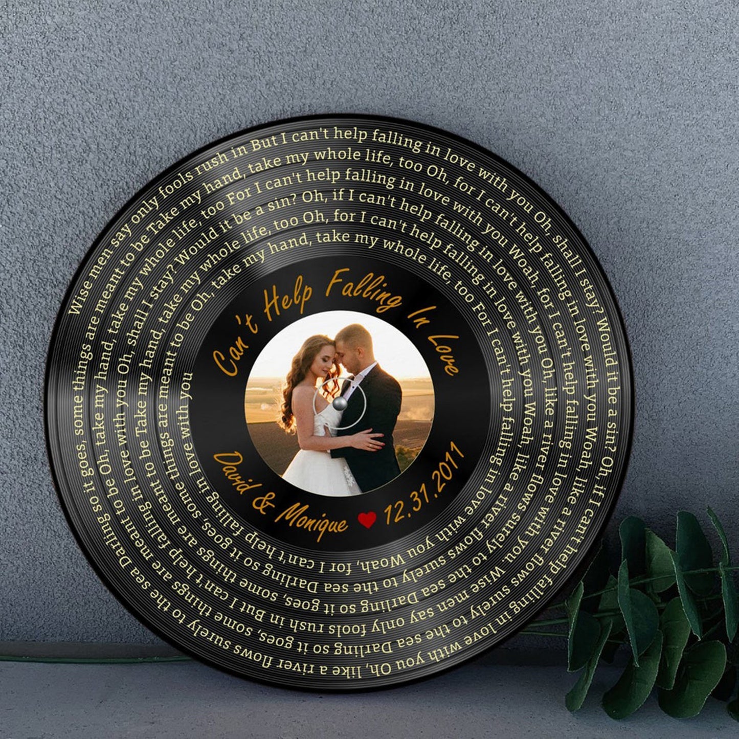 Personalized Vinyl Record Song Lyrics