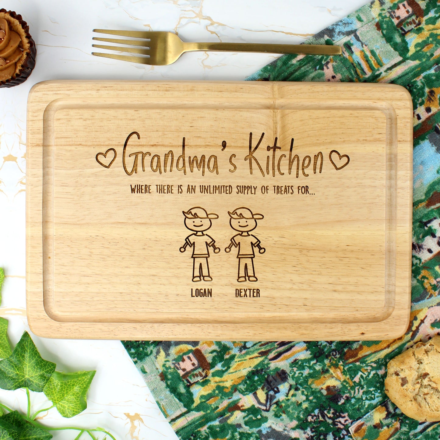 Personalised Grandma's Kitchen Wood Cutting Board