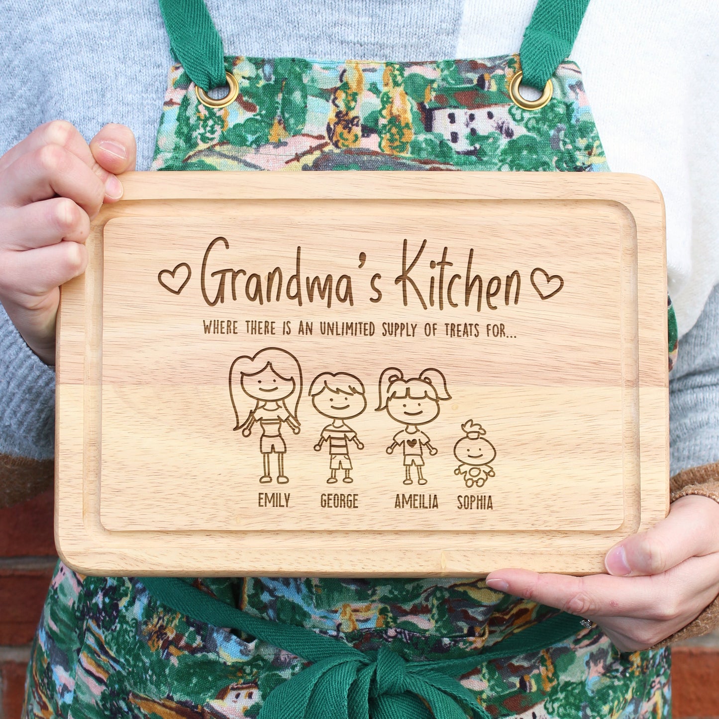 Personalised Grandma's Kitchen Wood Cutting Board