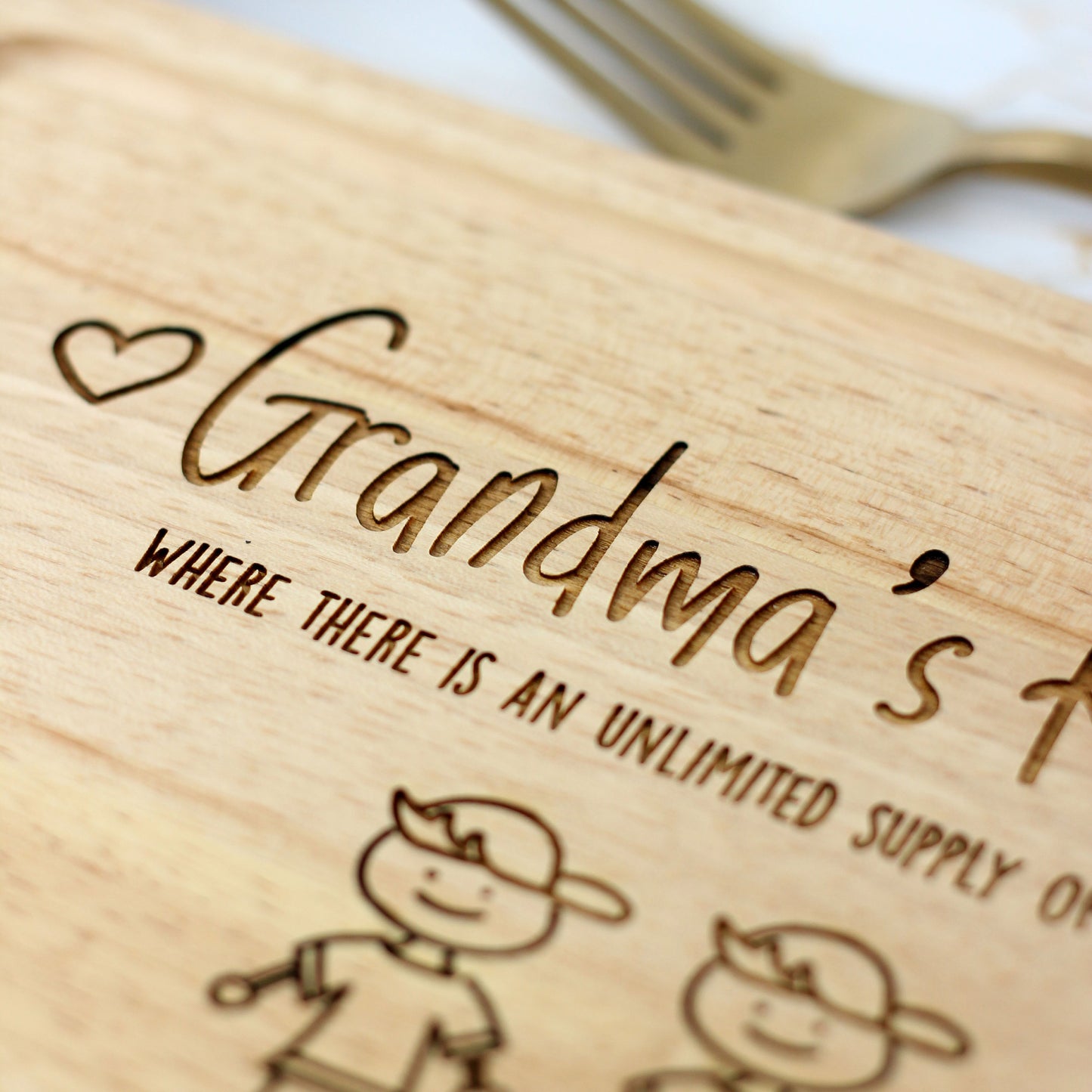 Personalised Grandma's Kitchen Wood Cutting Board