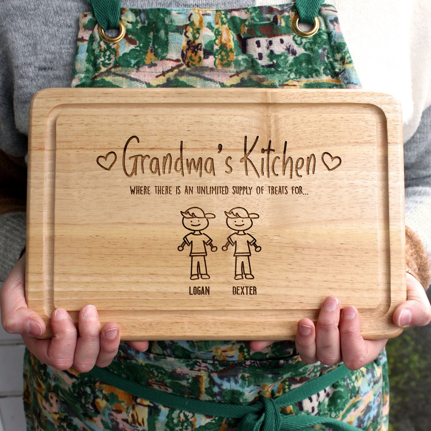 Personalised Grandma's Kitchen Wood Cutting Board