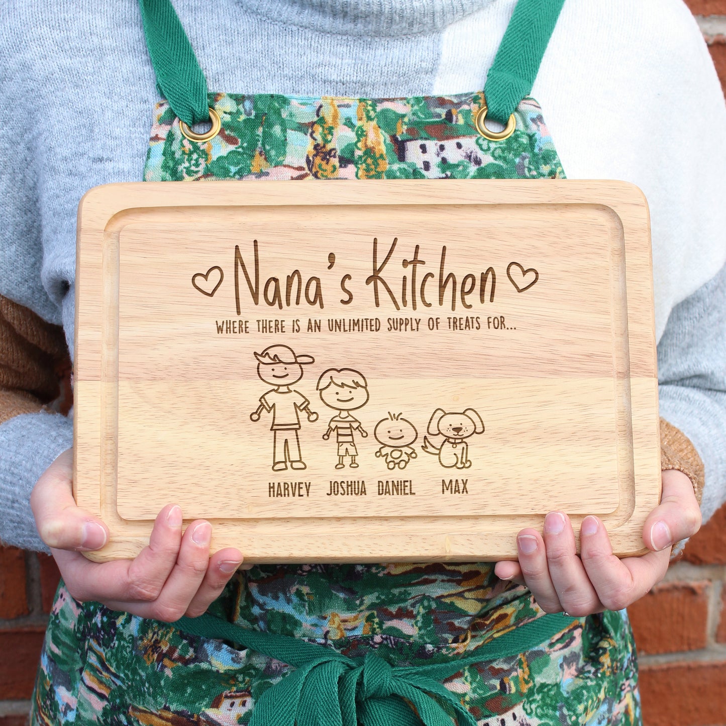 Personalised Grandma's Kitchen Wood Cutting Board