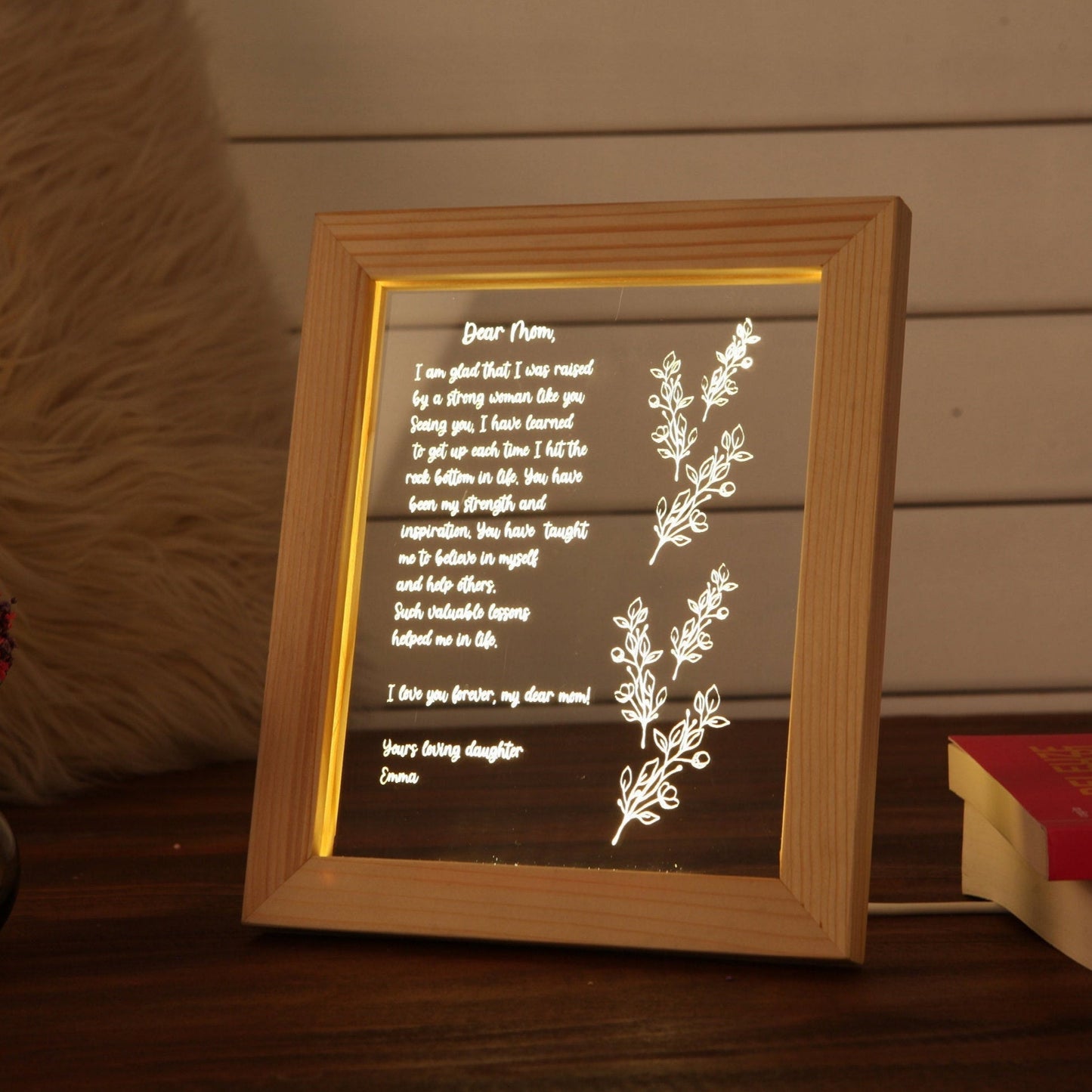 Personalized Hand-Written Letter Night Light - Gift for Mom