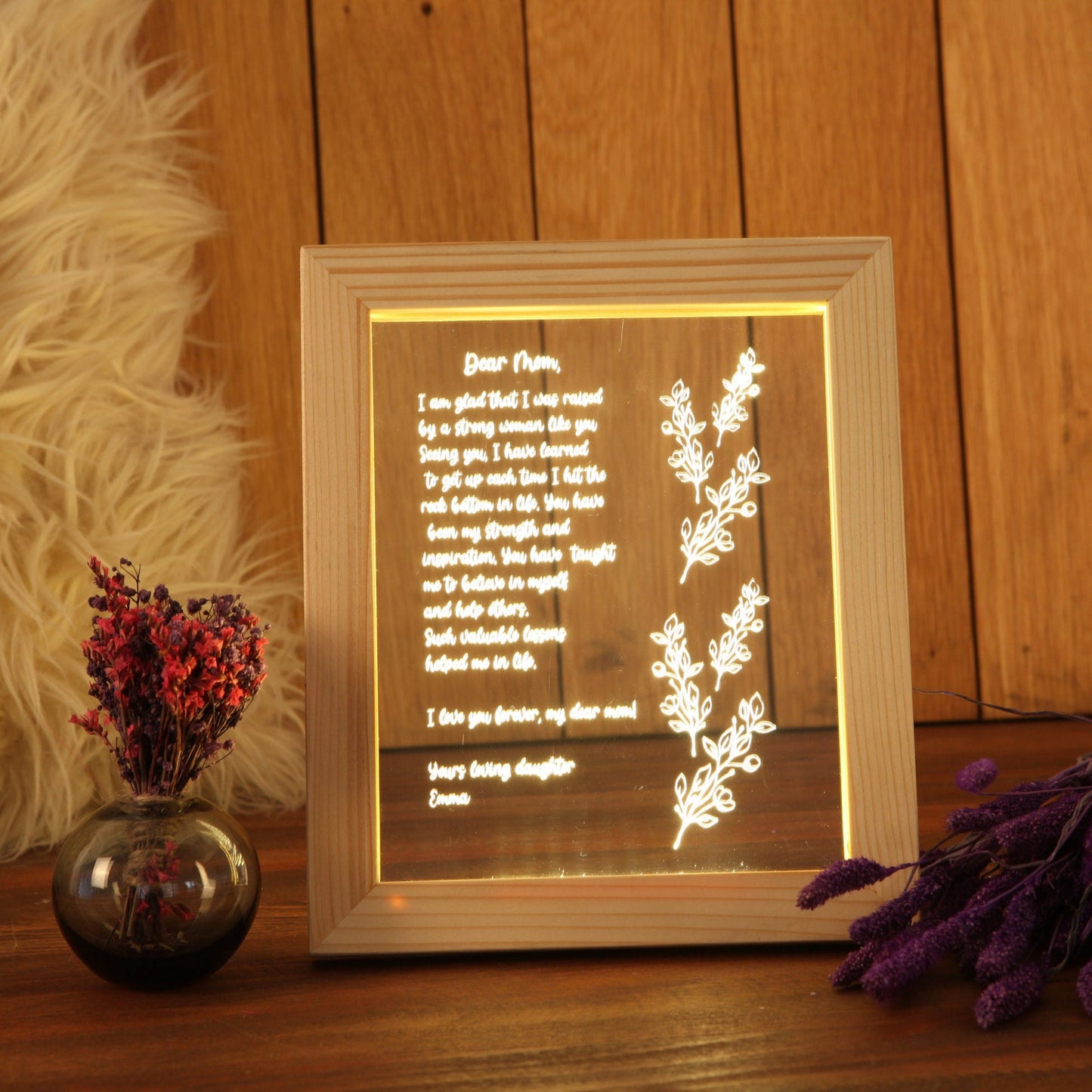 Personalized Hand-Written Letter Night Light - Gift for Mom