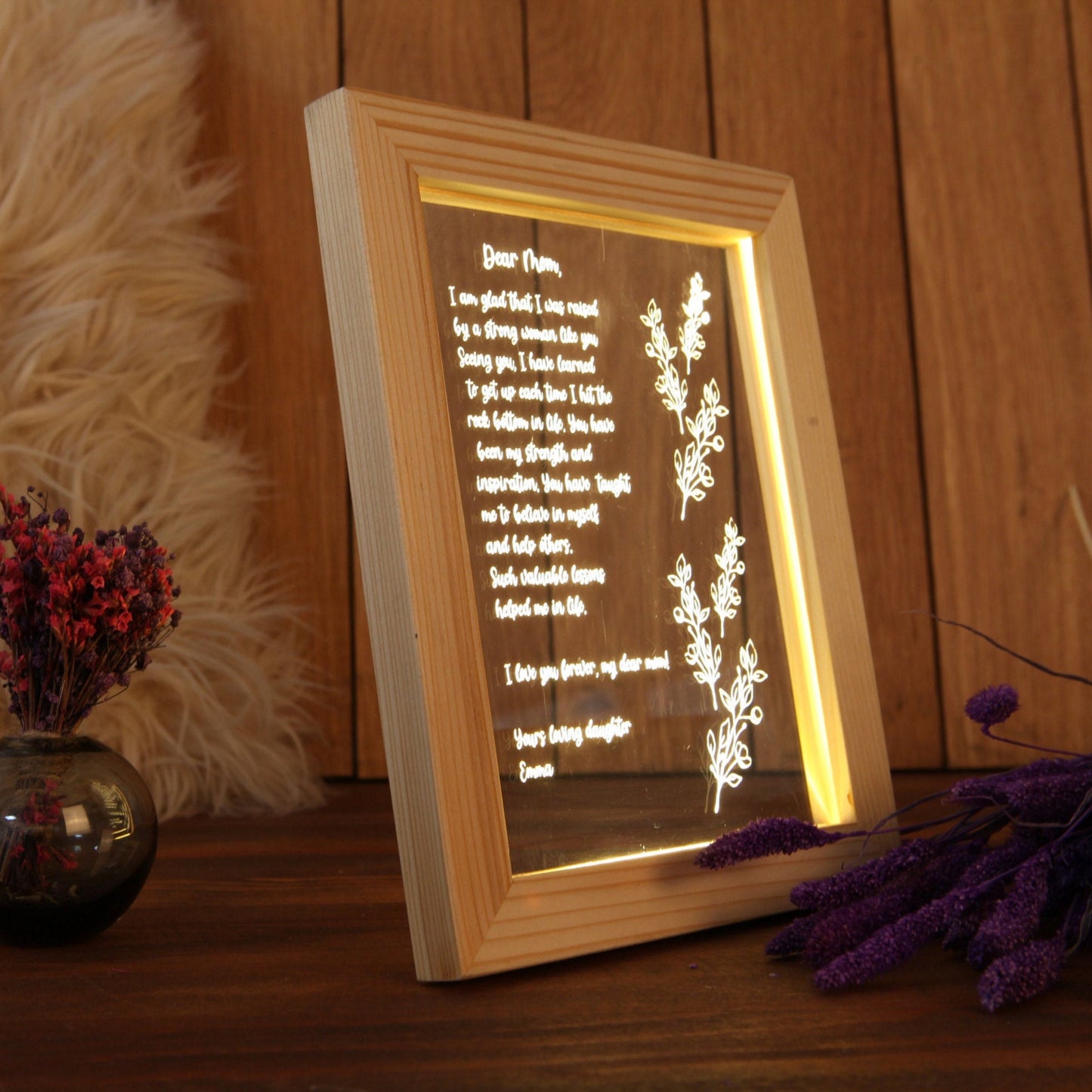 Personalized Hand-Written Letter Night Light - Gift for Mom