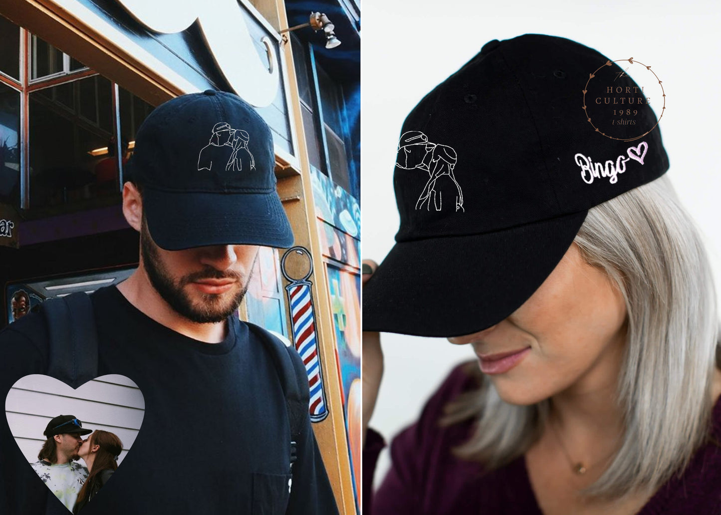 Custom Embroidered Line Drawing Hat