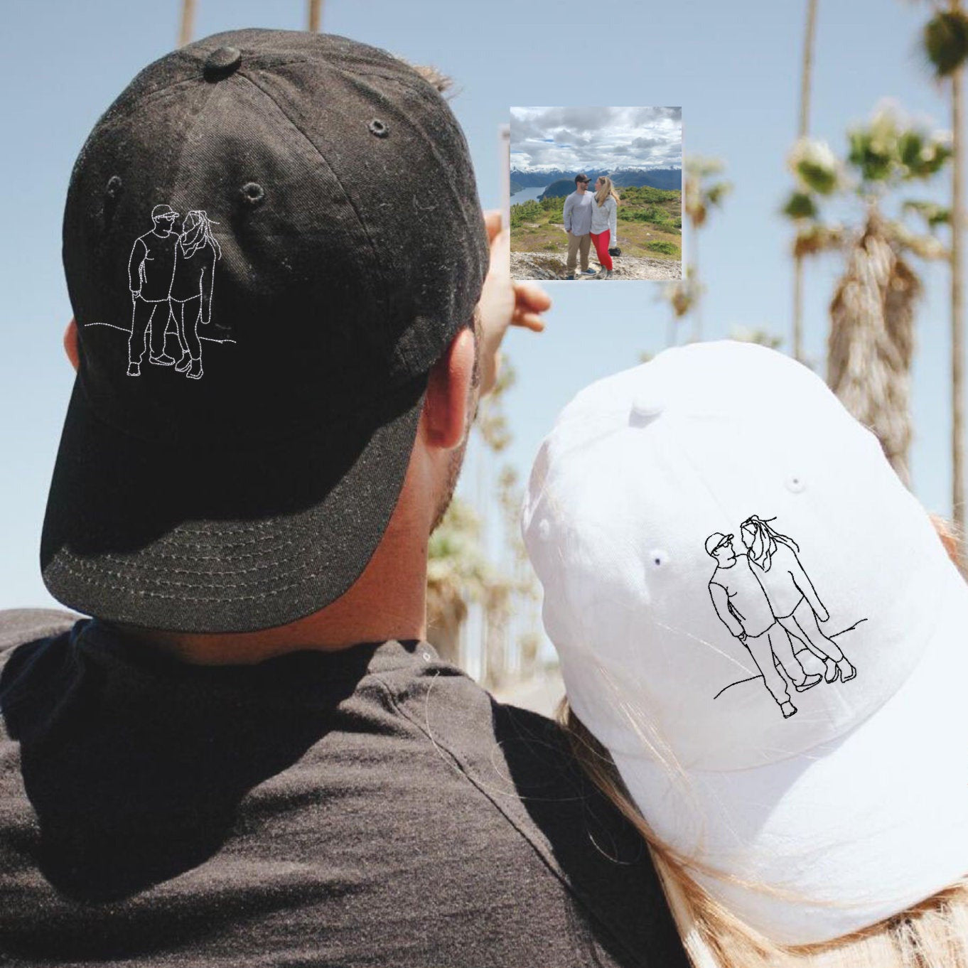 Custom Embroidered Line Drawing Hat