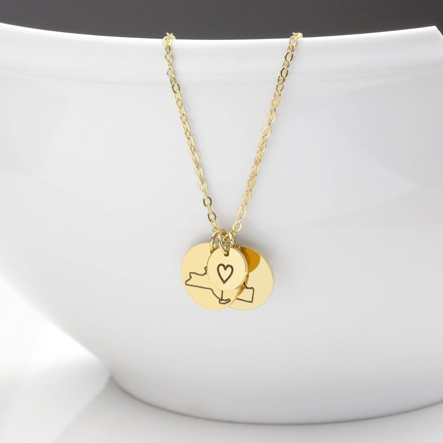 Personalized Long Distance State Necklace