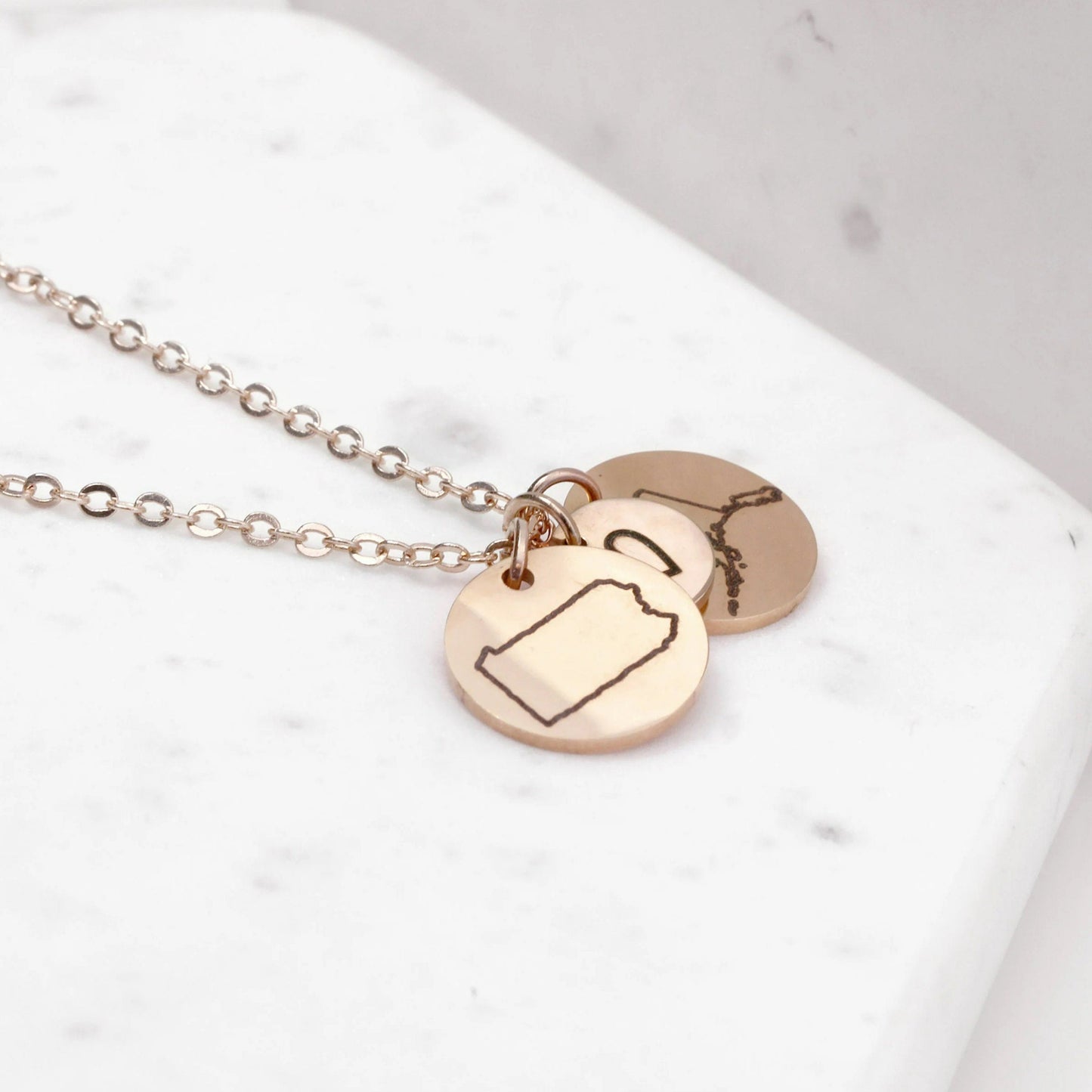 Personalized Long Distance State Necklace