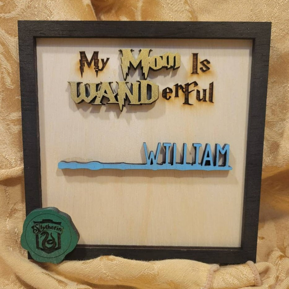 Wooden Plaque Personalized Wand