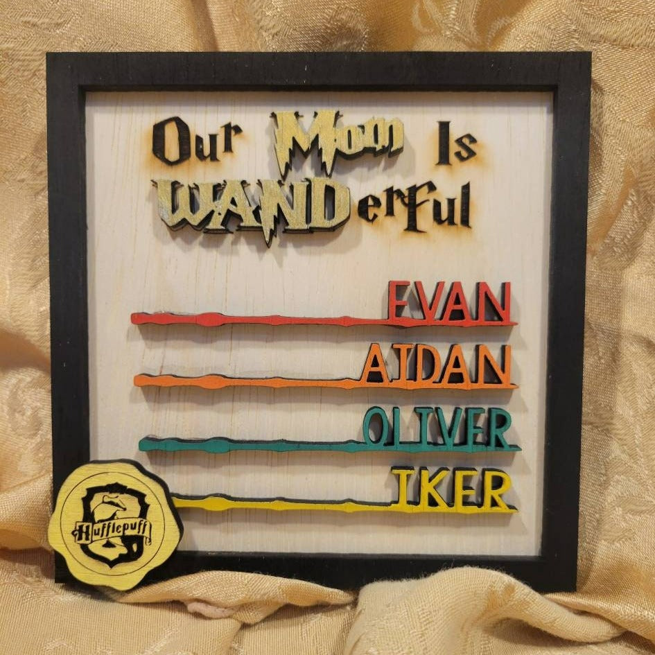 Wooden Plaque Personalized Wand