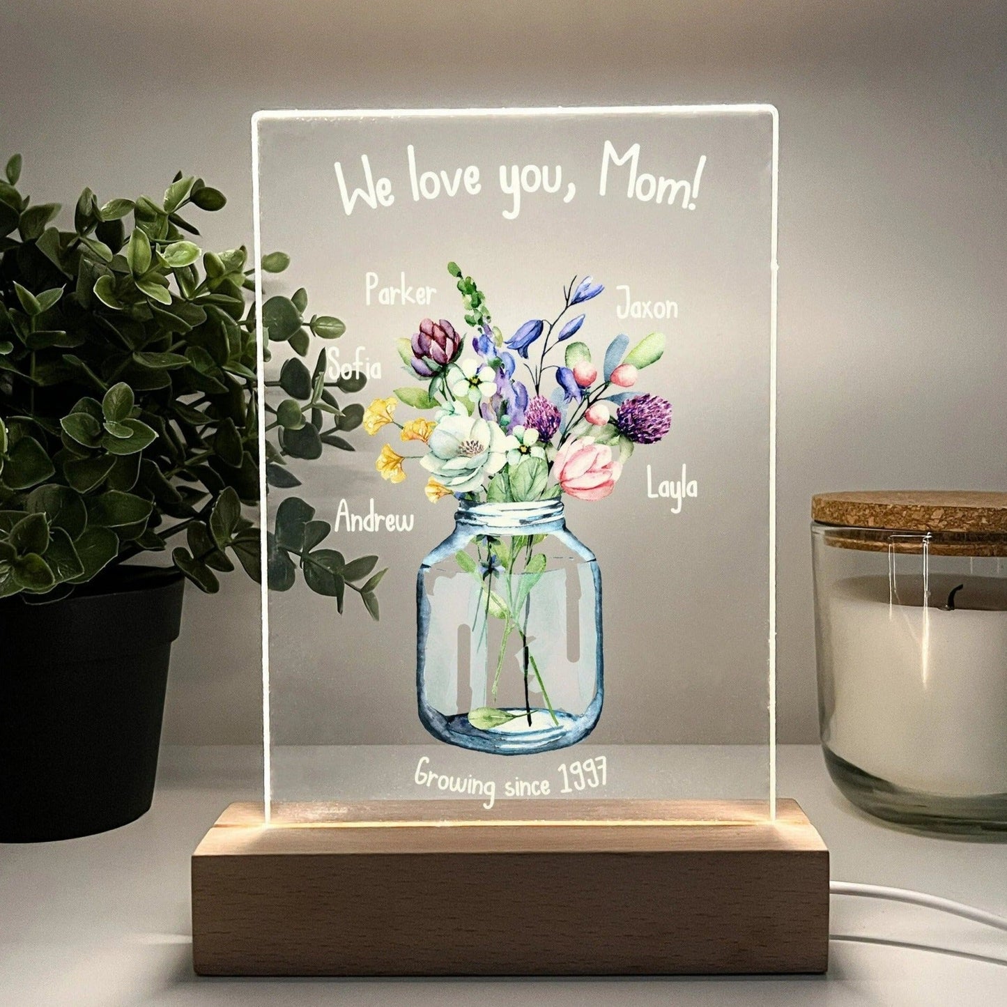 Personalized Wood Stand Night Light