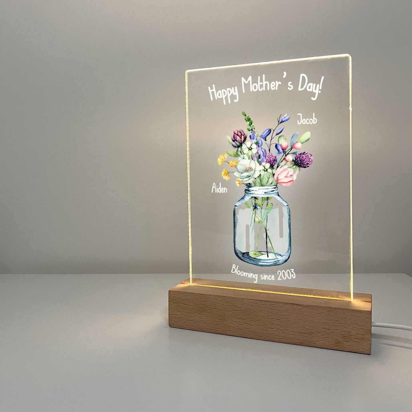 Personalized Wood Stand Night Light