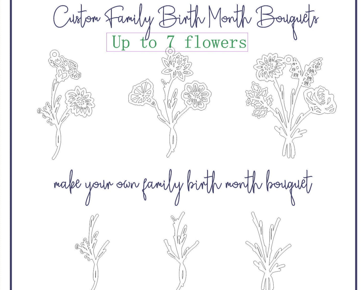 Combined Birth Flower Bouquet Necklace