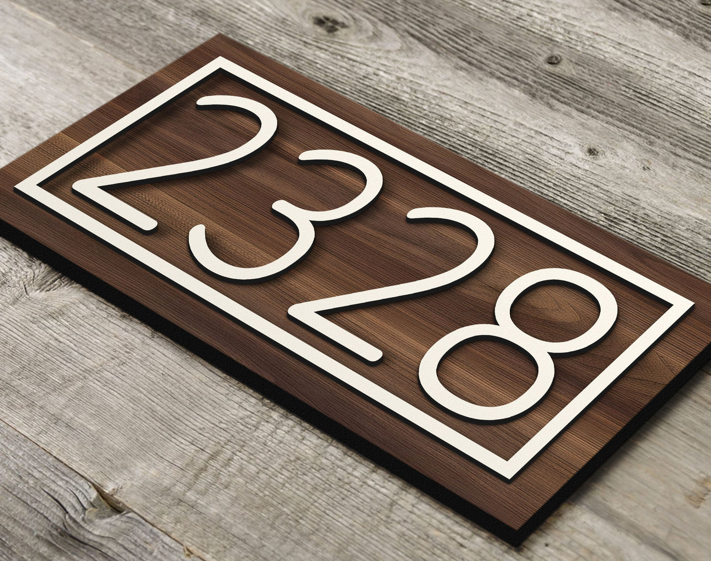 Custom Wooden House Numbers Sign