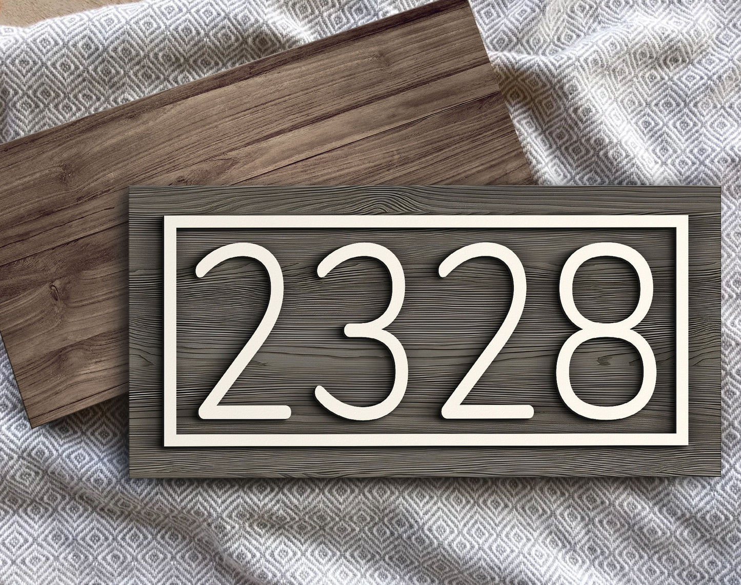 Custom Wooden House Numbers Sign