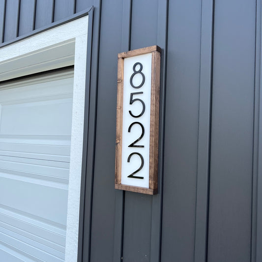 Custom Wooden House Numbers Sign