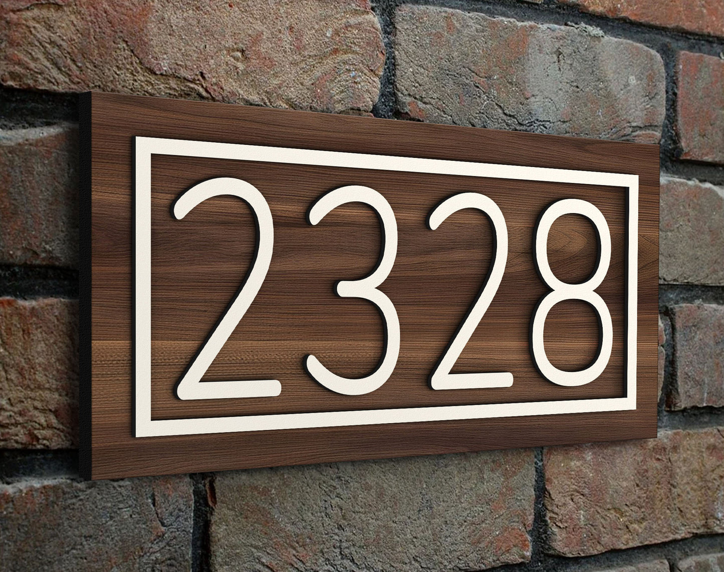 Custom Wooden House Numbers Sign