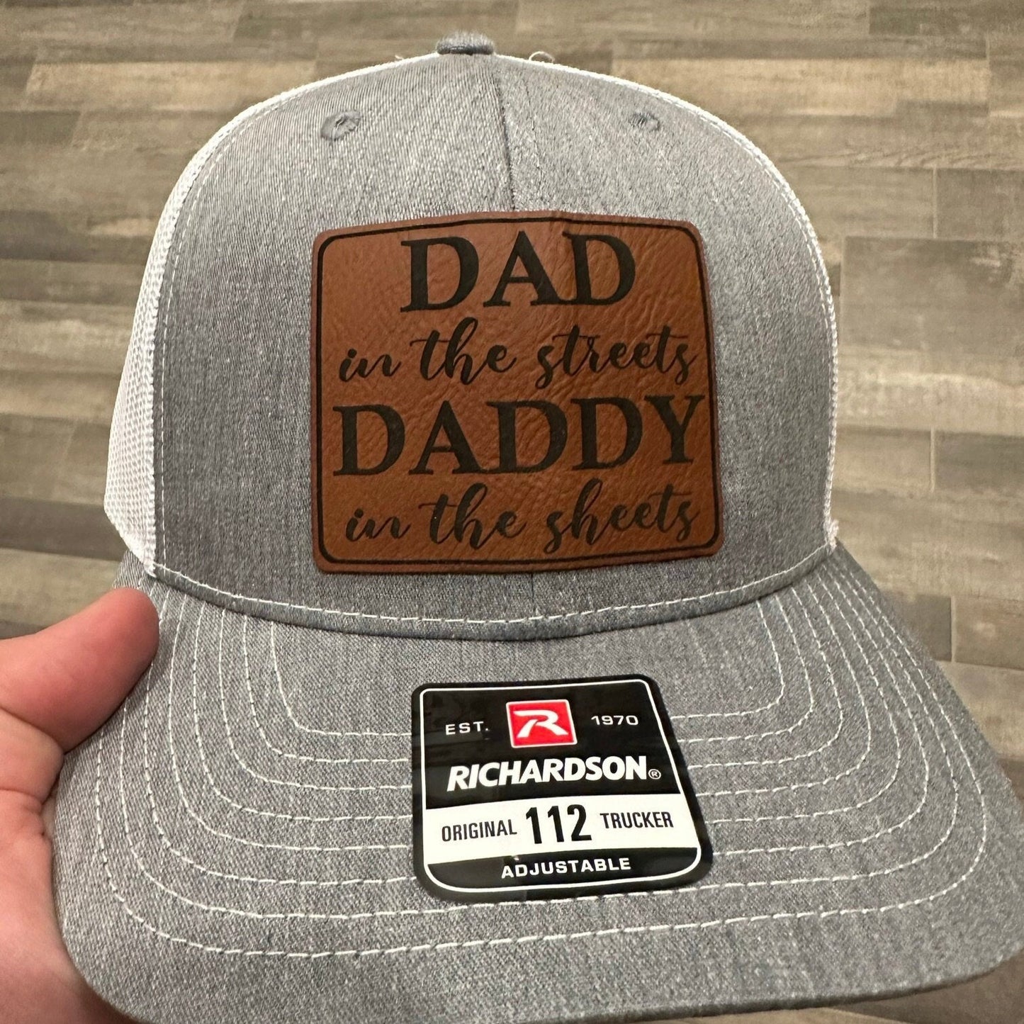 Custom Father & Children Leather Patch Hat