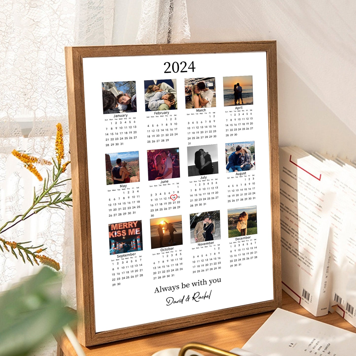 Personalized 2024 Calendar Frame with Photos