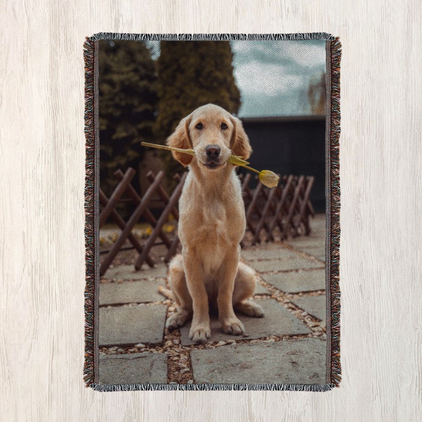 Custom Pet Photo Woven Blanket