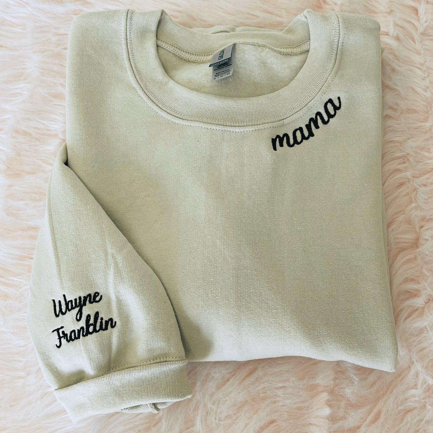 Custom Grandma Sweatshirt with Children Name on Sleeve