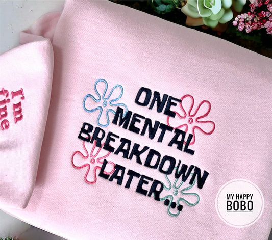 Mental breakdown embroidered sweatshirt