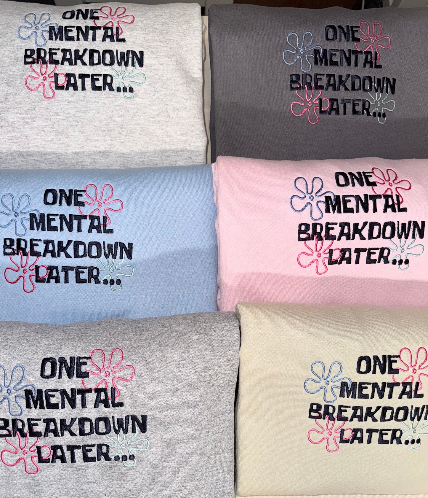 Mental breakdown embroidered sweatshirt