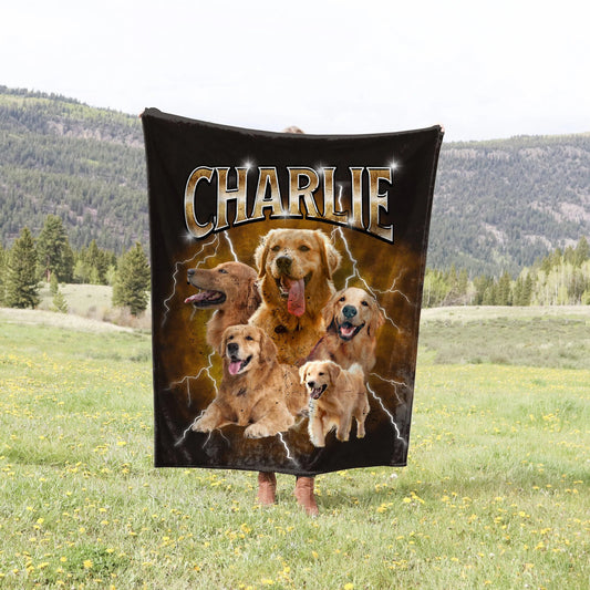 Custom Vintage Pet Photo Blanket