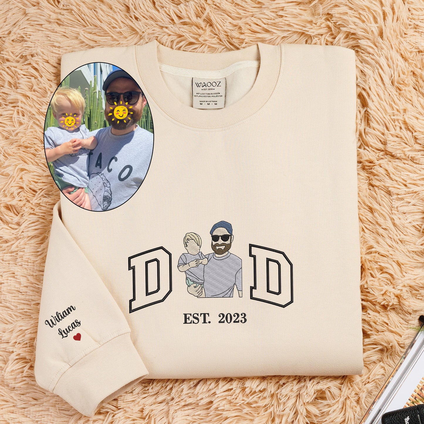 Embroidered Father and Son/Daughter Sweatshirt-Father's Day Gift