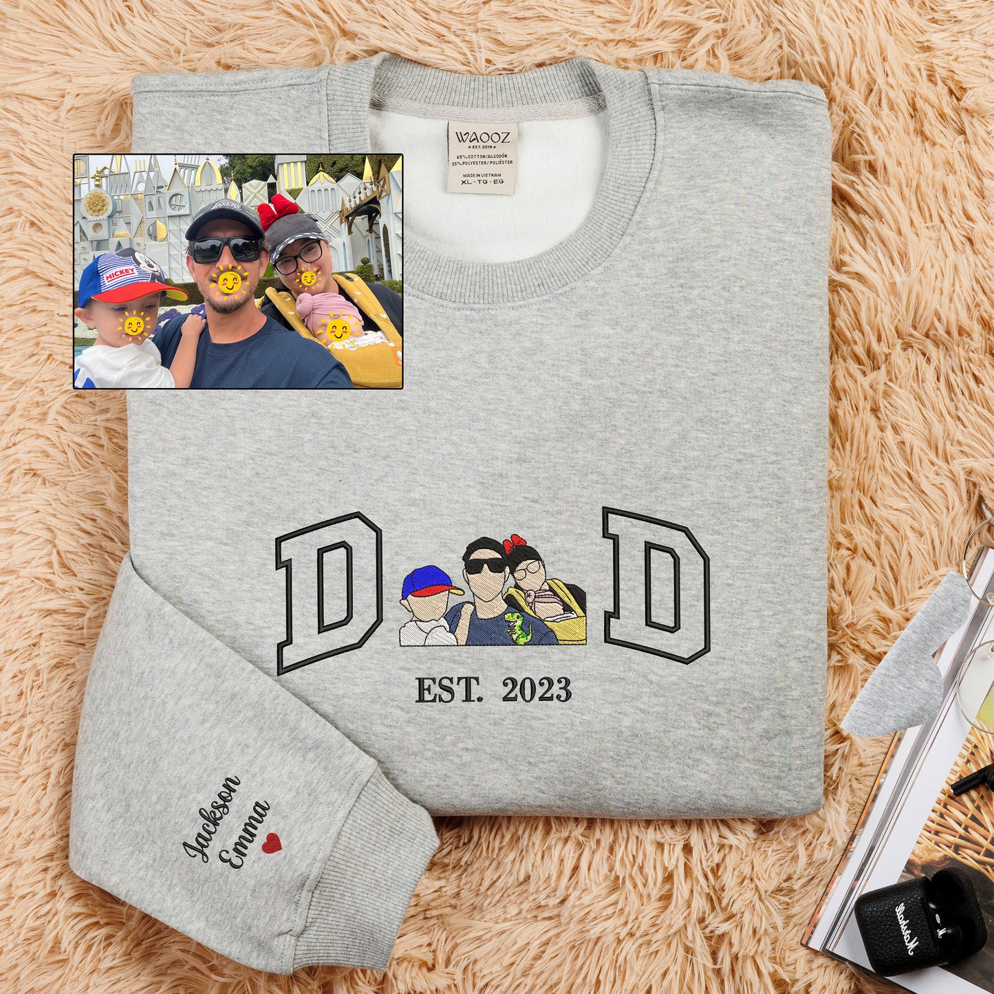 Embroidered Father and Son/Daughter Sweatshirt-Father's Day Gift