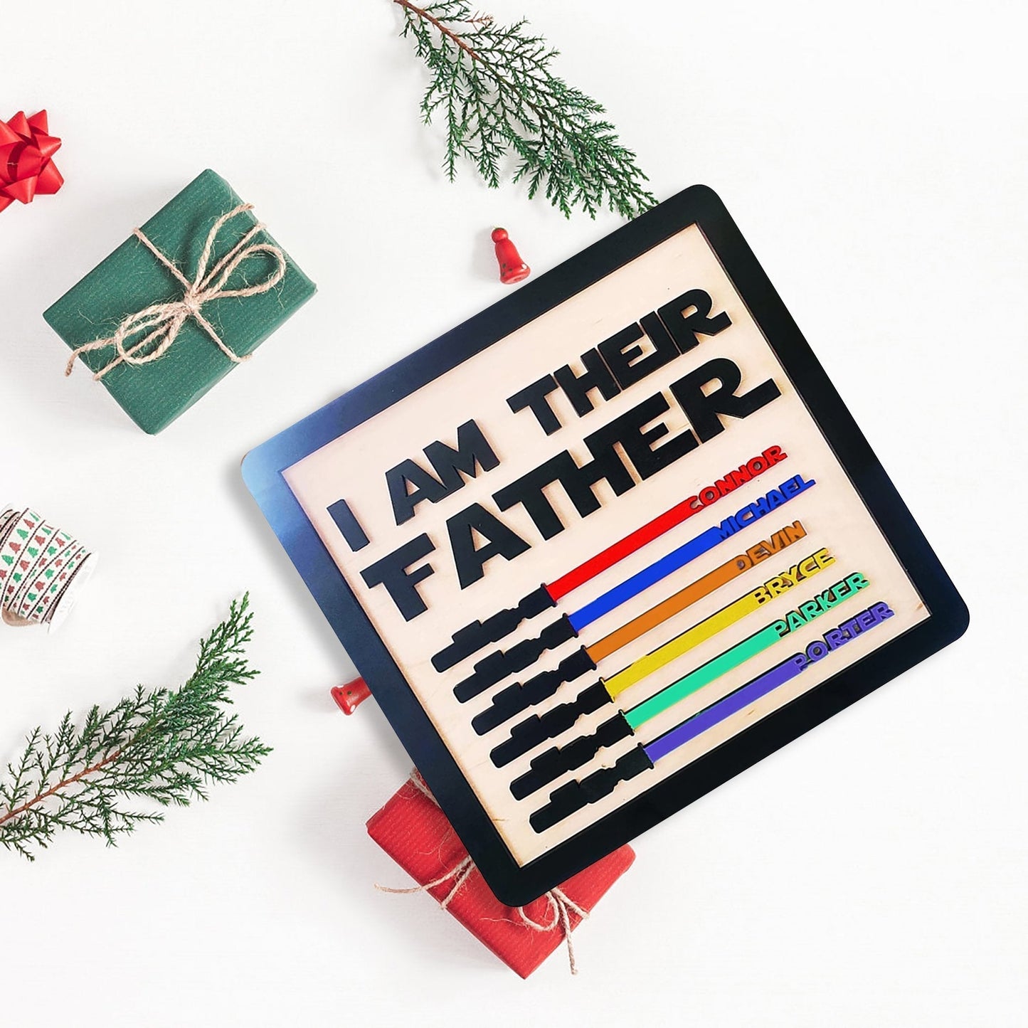 I Am Their Father Engraved Wooden Sign-Father‘s Day Gift