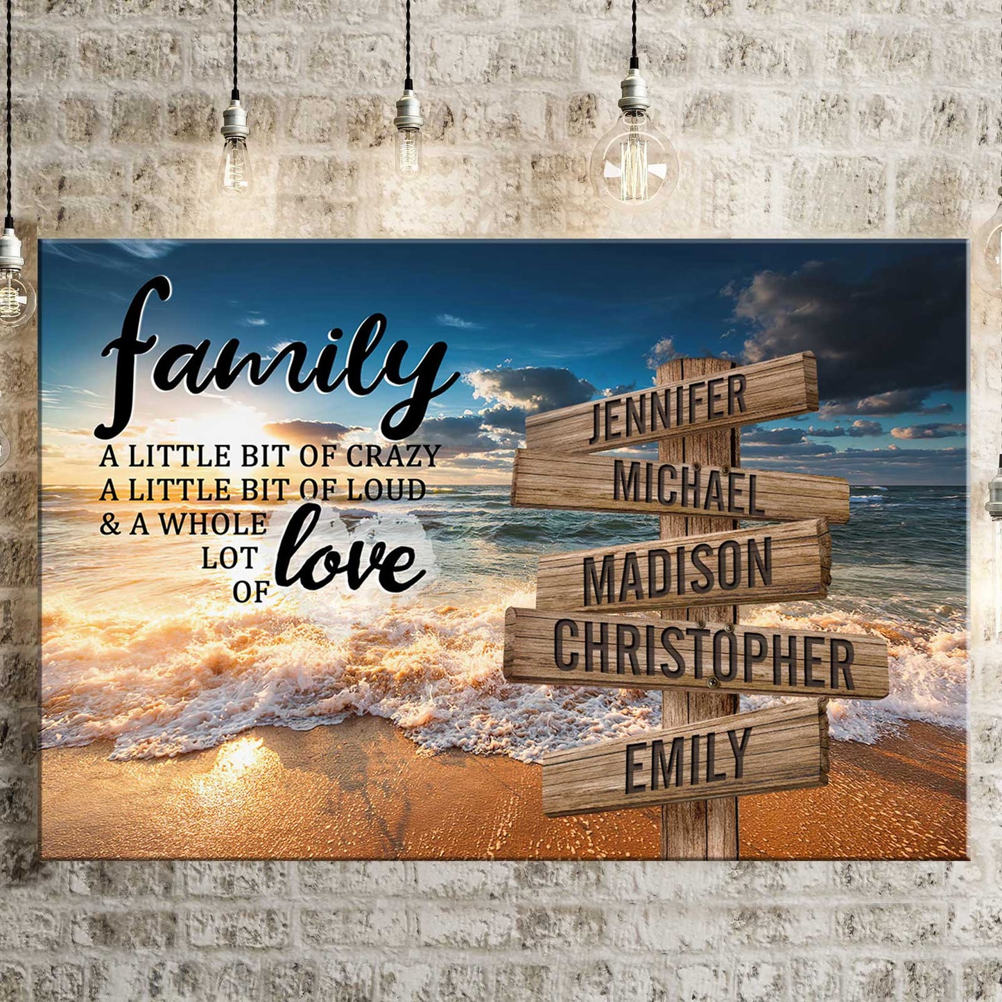 Ocean Sunset Color A Little Whole Lot of Love Multi-Names Premium Canvas #2