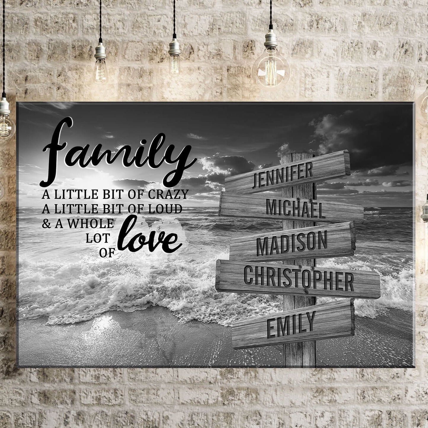 Ocean Sunset A Little Whole Lot of Love Multi-Names Premium Canvas Poster #4