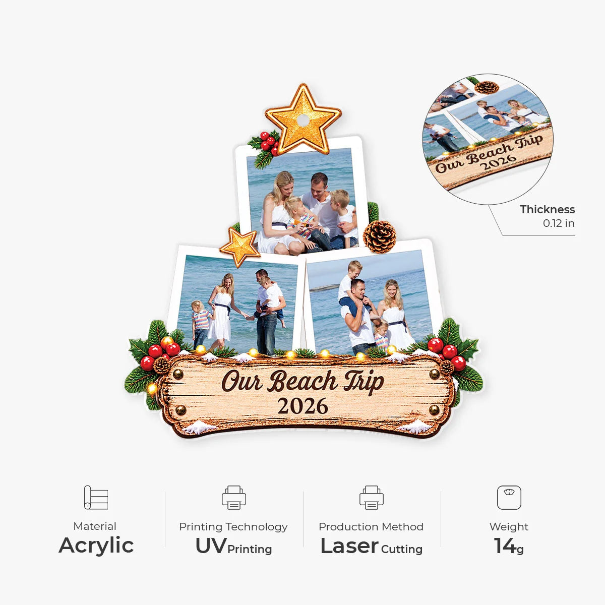 Personalized Making Memories Family Photo Tree Ornament