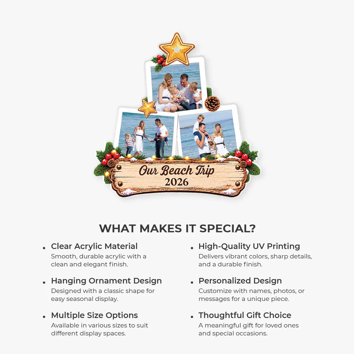 Personalized Making Memories Family Photo Tree Ornament