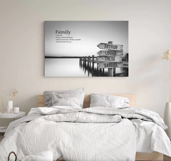 Family Love Multi-Names Premium Canvas