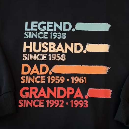 Legend Husband Daddy Papa Customized Shirt