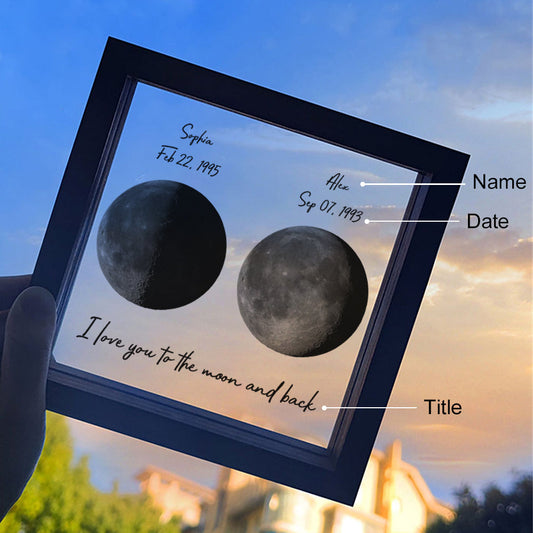 Random luck in universe Custom Moon Phases Print LED Light Frame