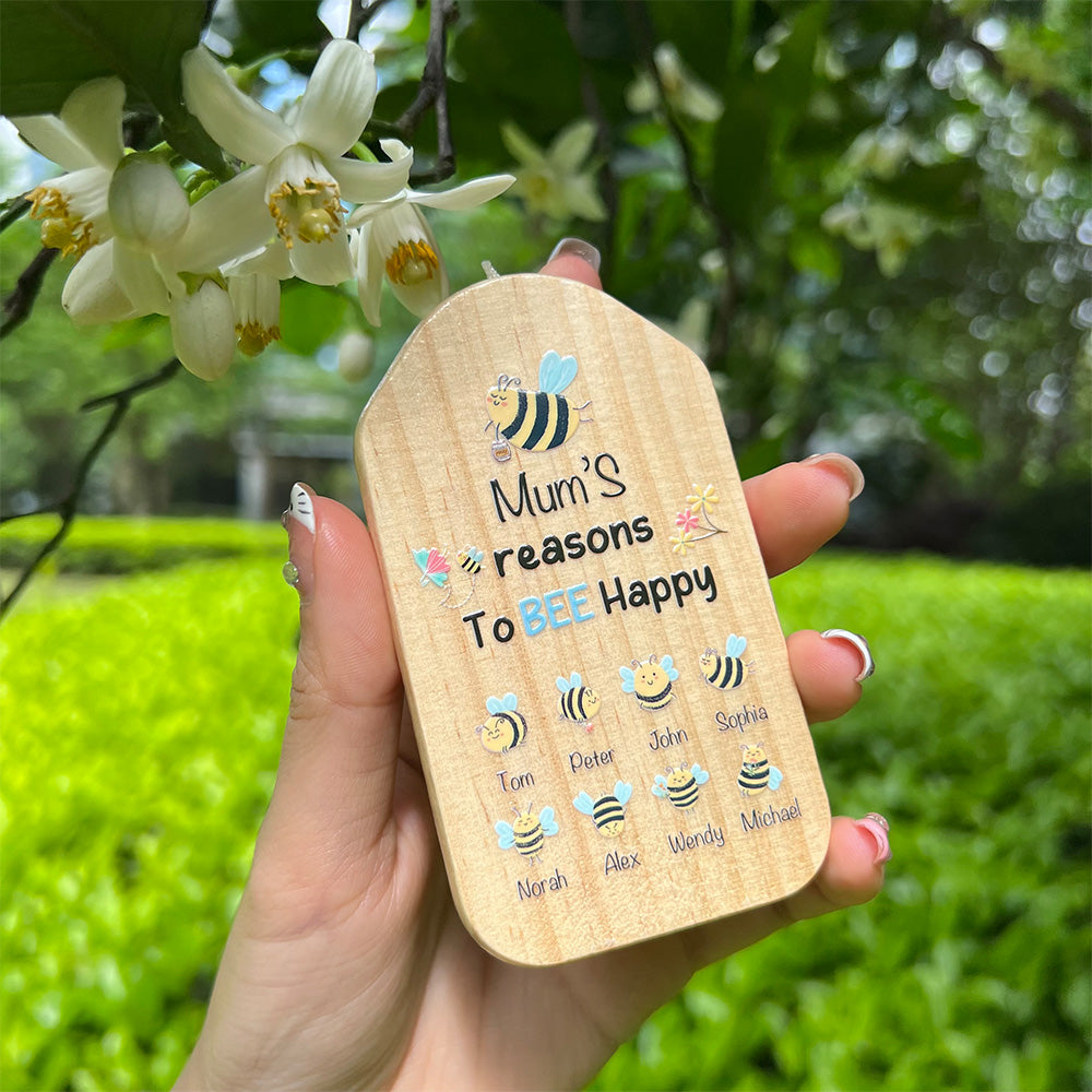 Mama/Grandma's Reasons To Bee🐝 Happy Customized Lucky Wind Chimes
