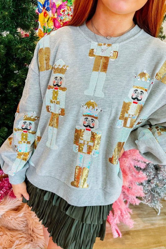 Christmas sequined crew neck sweatshirt