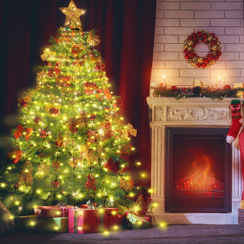 Guirlandes lumineuses de cascade d'arbre de Noël