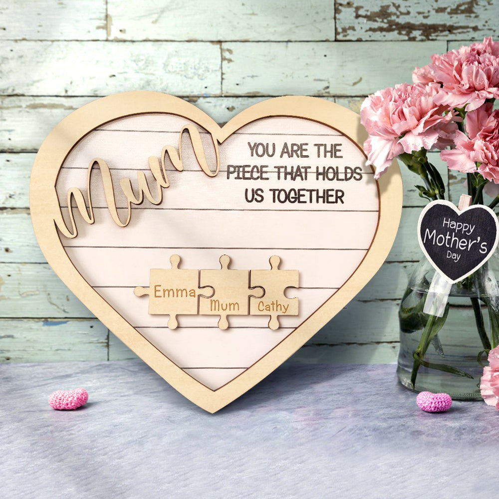 Personalisiertes Muttertagsgeschenk Puzzleteile Namensschild